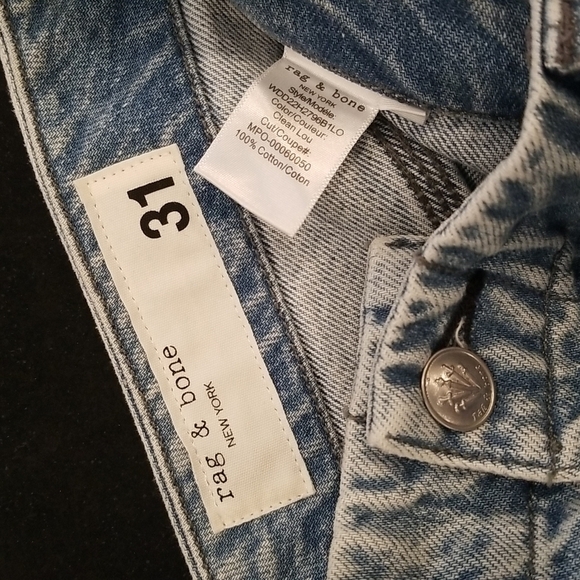 💕RAG & BONE💕 Mia Yoke High Waisted Belted Paneled Jeans ~ Clean Lou 31 NWT - Picture 15 of 16